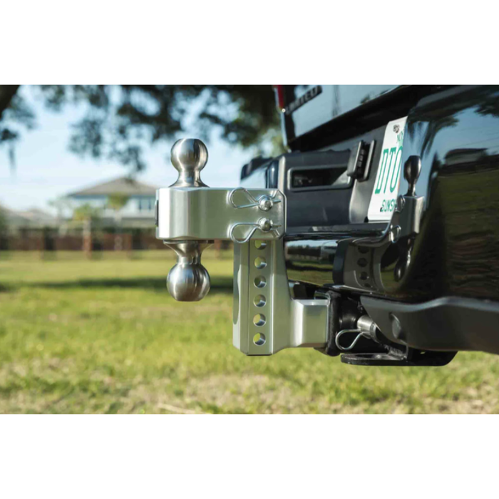 BulletProof Hitches 2.5" Aluminum Medium Duty 4" Drop/Rise Hitch - Stainless Ball Model AL254S