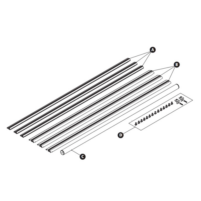 Prime Design AluRack 53" Crossbar Module Kit Clear Anodized Model AR-2000