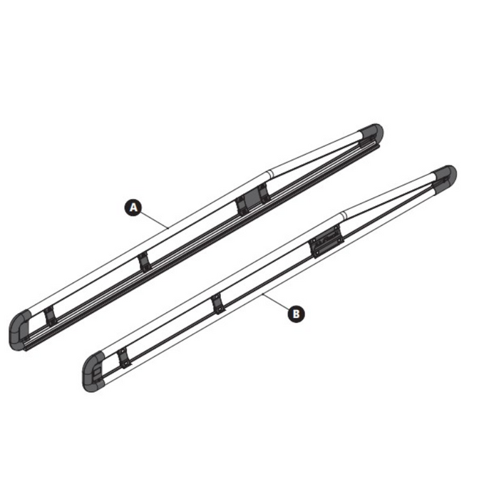 Prime Design AluRack 76" Side Rail Module Pair Clear Anodized Model AR-2100