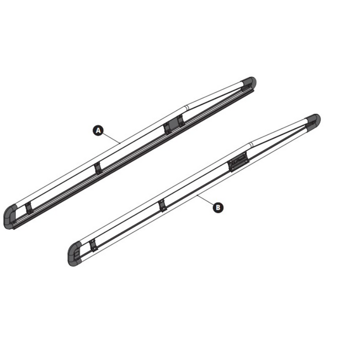Prime Design AluRack 84" Side Rail Module Pair Clear Anodized Model AR-2101