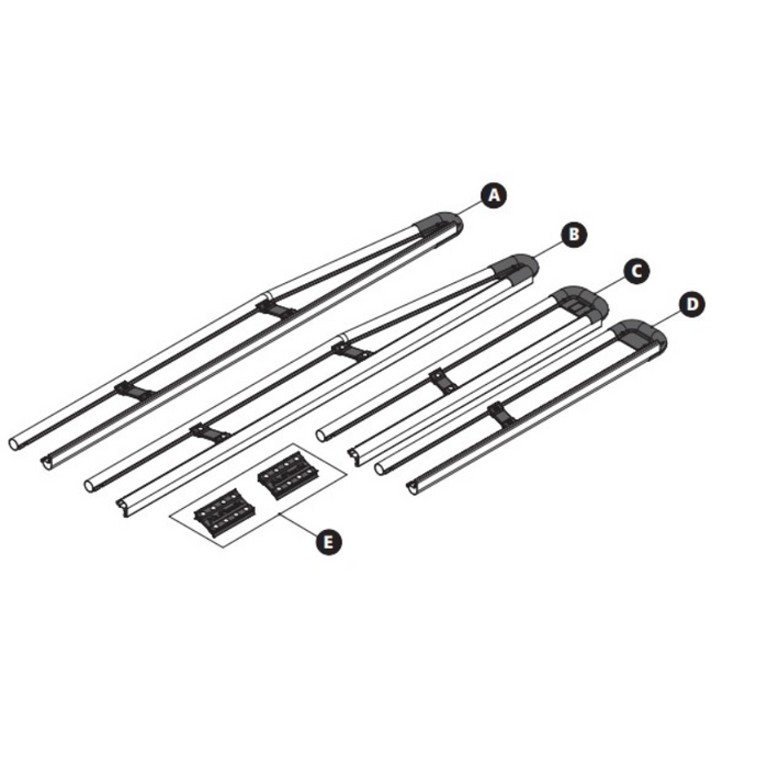 Prime Design AluRack 96" Side Rail Module Pair Clear Anodized Model AR-2102