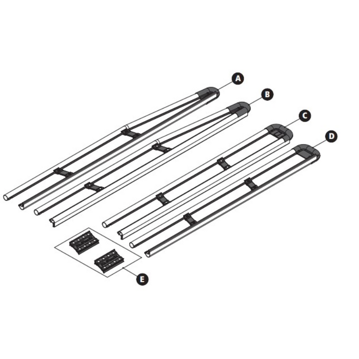 Prime Design AluRack 112" Side Rail Module Pair Clear Anodized Model AR-2103