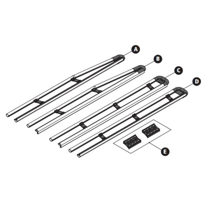 Prime Design AluRack 120" Side Rail Module Pair Clear Anodized Model AR-2104