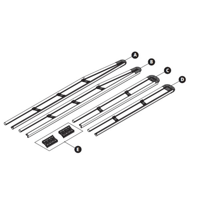Prime Design AluRack 128" Side Rail Module Pair Clear Anodized Model AR-2105