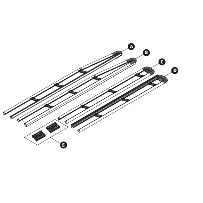 Prime Design AluRack 136" Side Rail Module Pair Clear Anodized Model AR-2106