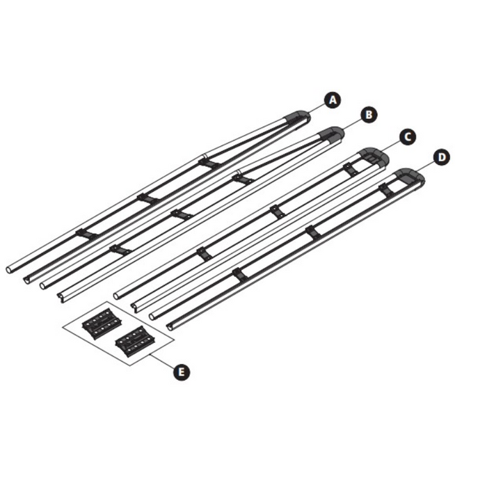 Prime Design AluRack 144" Side Rail Module Pair Clear Anodized Model AR-2107