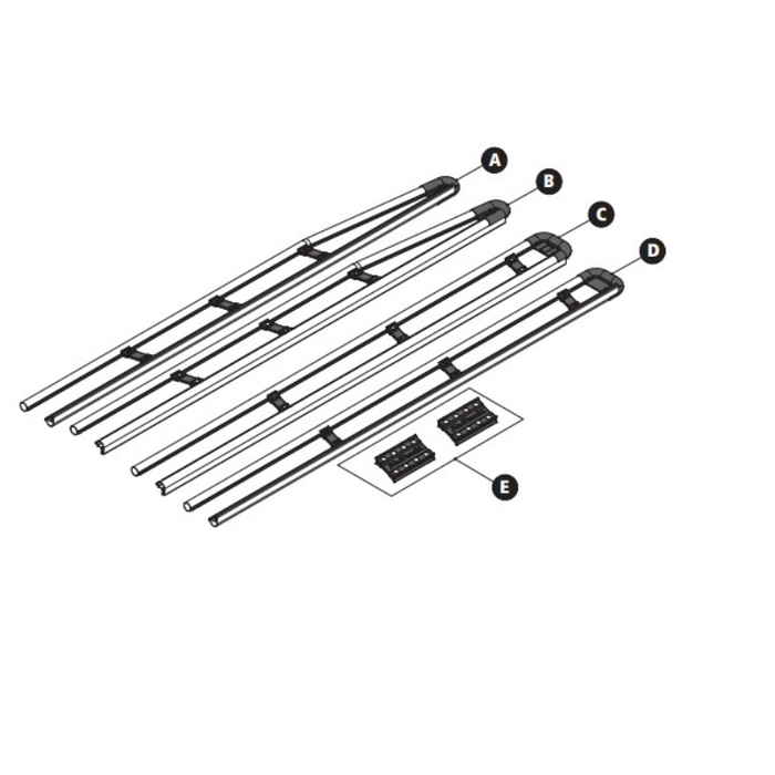 Prime Design AluRack 152" Side Rail Module Pair Clear Anodized Model AR-2108