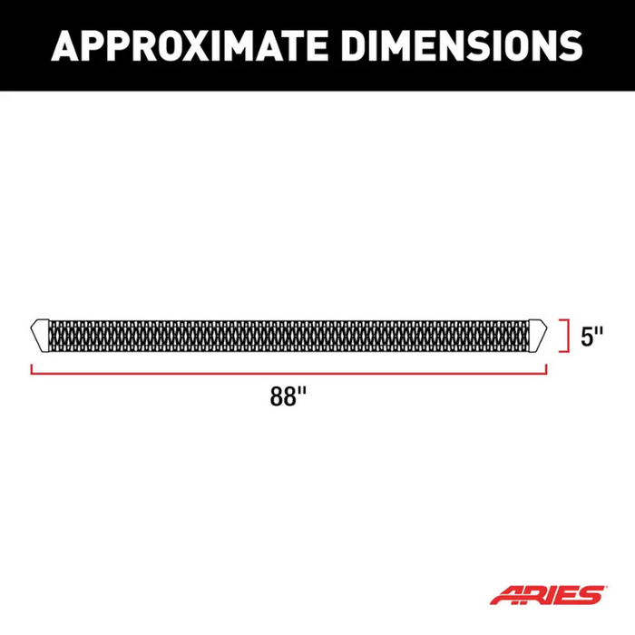 ARIES SlimGrip 5" x 88" Black Aluminum Running Boards, Fits Select Chevrolet Colorado, GMC Canyon Model 2559044