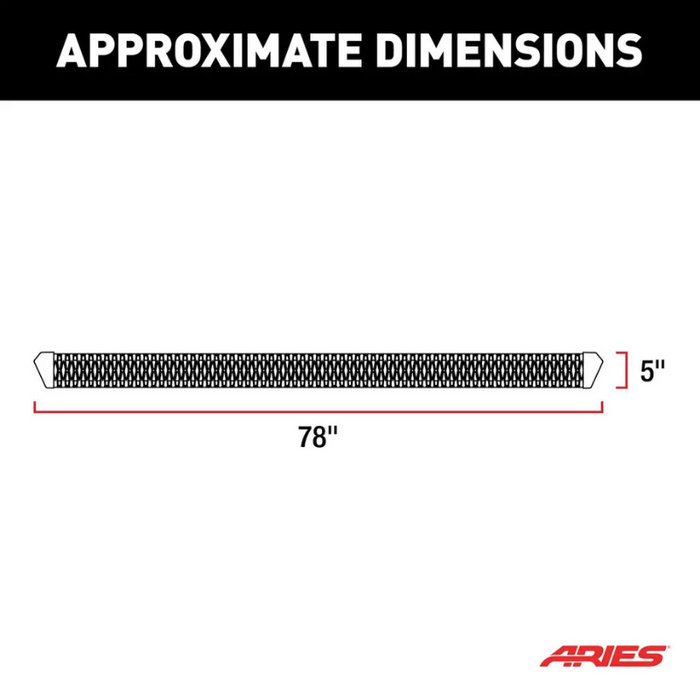 ARIES SlimGrip 5" x 78" Black Aluminum Running Boards, Fits Select Ford F-150, F-250 Super Duty, F-350 Super Duty, F-450 Super Duty, F-550 Super Duty Model 2559012