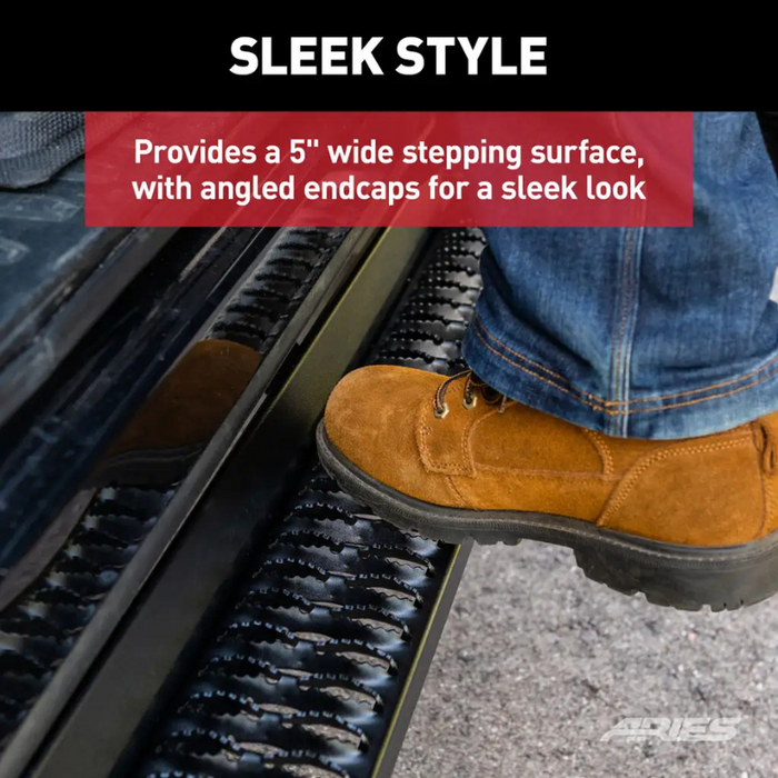 ARIES SlimGrip 5" x 78" Black Aluminum Running Boards, Fits Select Dodge Durango Model 2559053