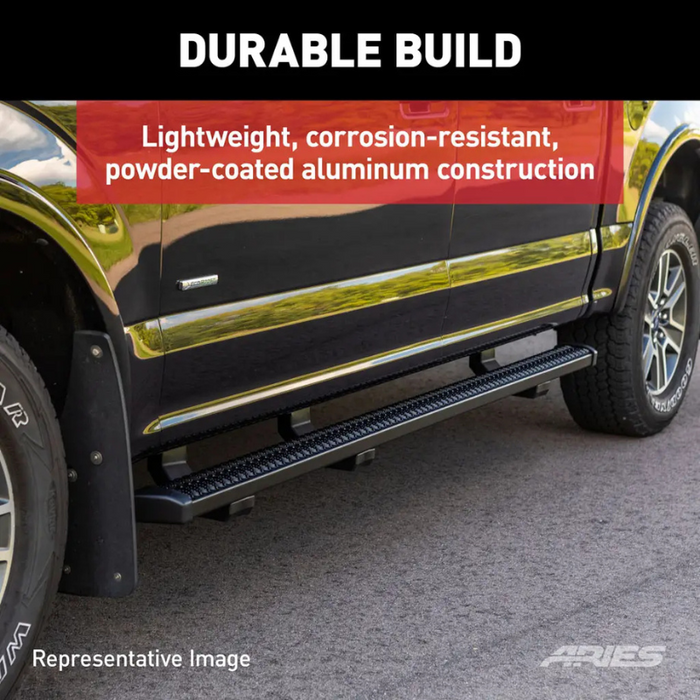 ARIES SlimGrip 5" x 78" Black Aluminum Running Boards, Fits Select Dodge Durango Model 2559053
