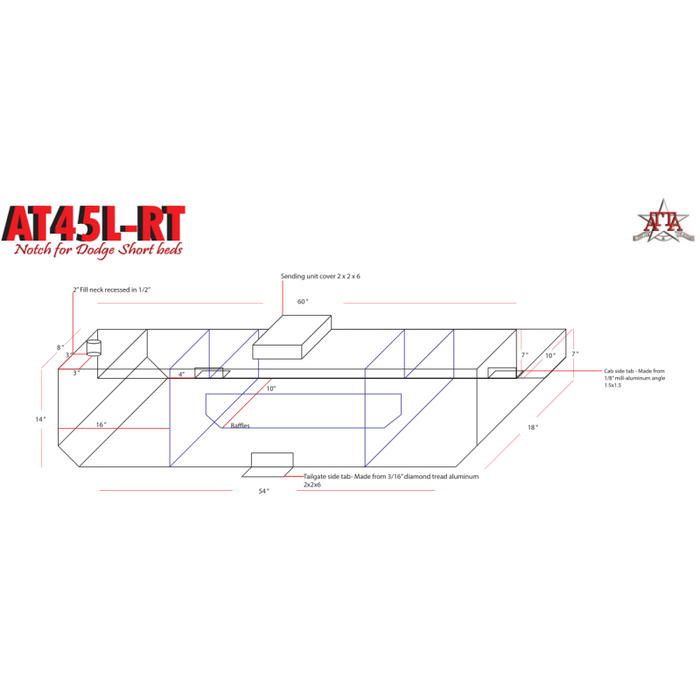 ATTA 45 Gallon Roll-Top Bedcover Auxiliary Diesel Tank AT45LRT