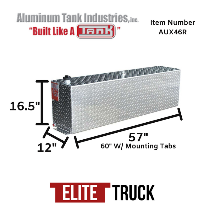 ATI 46 Gallon Diesel Rectangle Auxiliary Tank Bright Aluminum Model # AUX46R