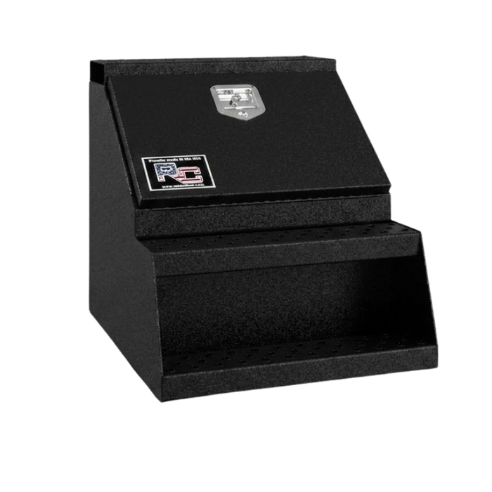 RC Industries B-Series Step Box 24x24x28 .125 Smooth Aluminum With Stainless Lift up Door Textured Black Model BX242428.KBL
