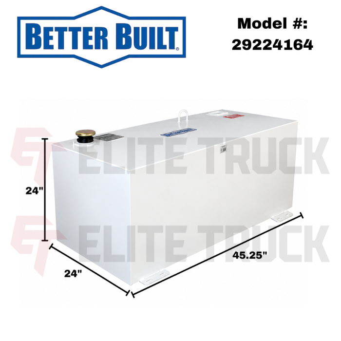 Better Built 100 Gallon White Steel Heavy Duty Series Rectangle Liquid Transfer Tank Model 29224164