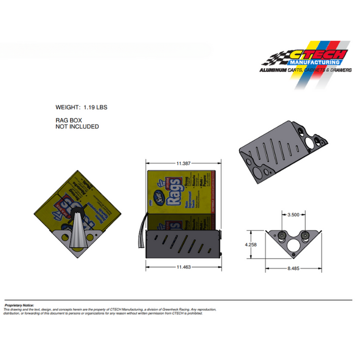 CTech BlackLine Accessories Rag In A Box Holder BL-ACC-10