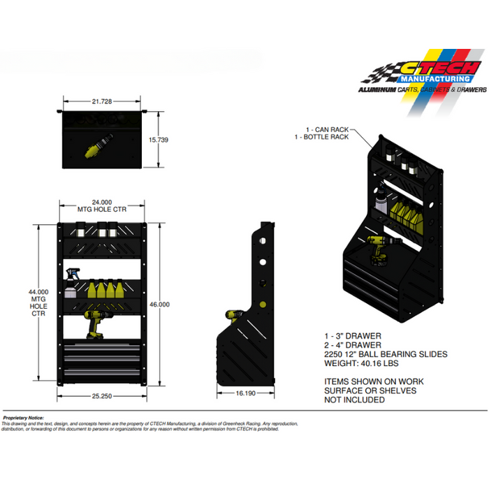 CTech BlackLine Accessories Drawer Box With Accessory Rack BL-ACC-1