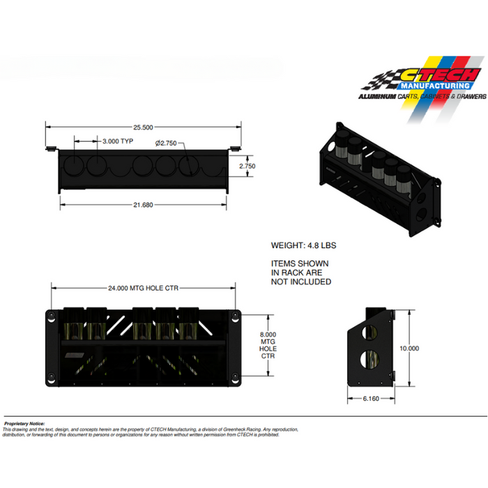 CTech BlackLine Accessories Spray Can Rack BL-ACC-8