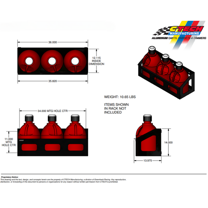 CTech BlackLine Accessories Fuel Jug Rack BL-ACC-9