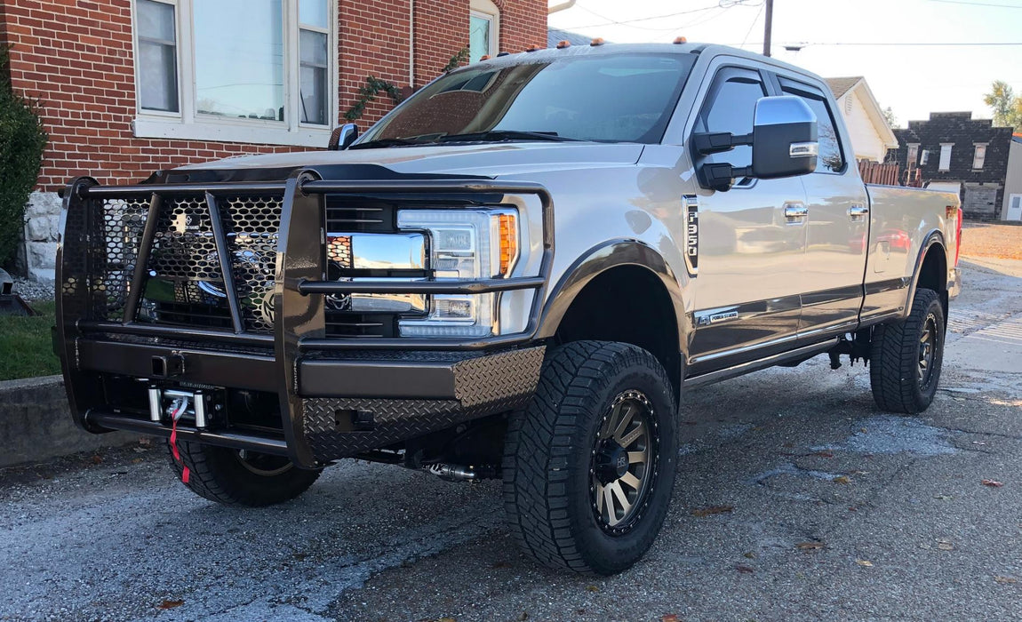 Ranch Hand Sport Series Winch Ready Front Bumper W/ Grille Guard Works With Camera Fits Select 17-22 Ford Super Duty F-250/F-350/F-450/F-550 Model FBF205BLR