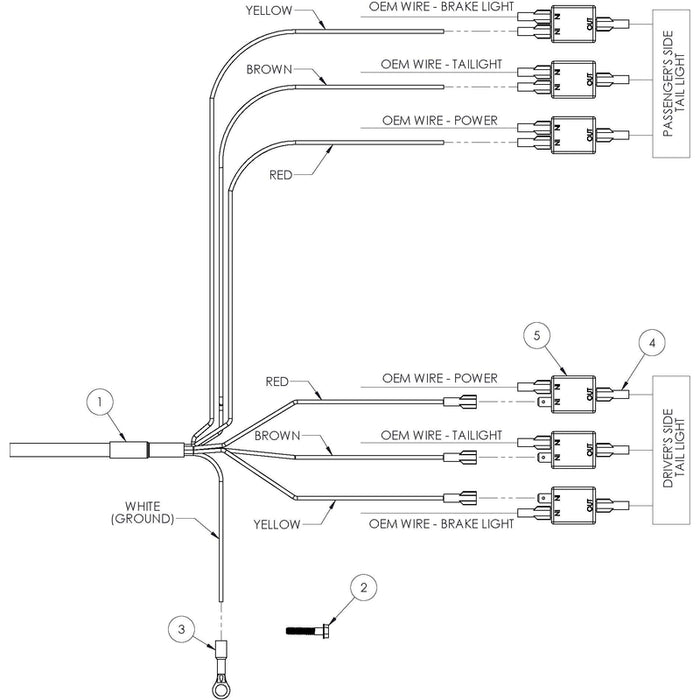 Blue Ox Tail Light Wiring Kit with Diodes Model BX88442