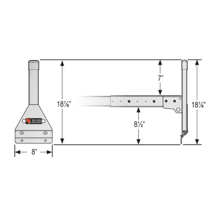 Vantech 4-Bar White Steel (82"- 90") Side Mount Rack System Box Truck / Trailer Model C46004158W
