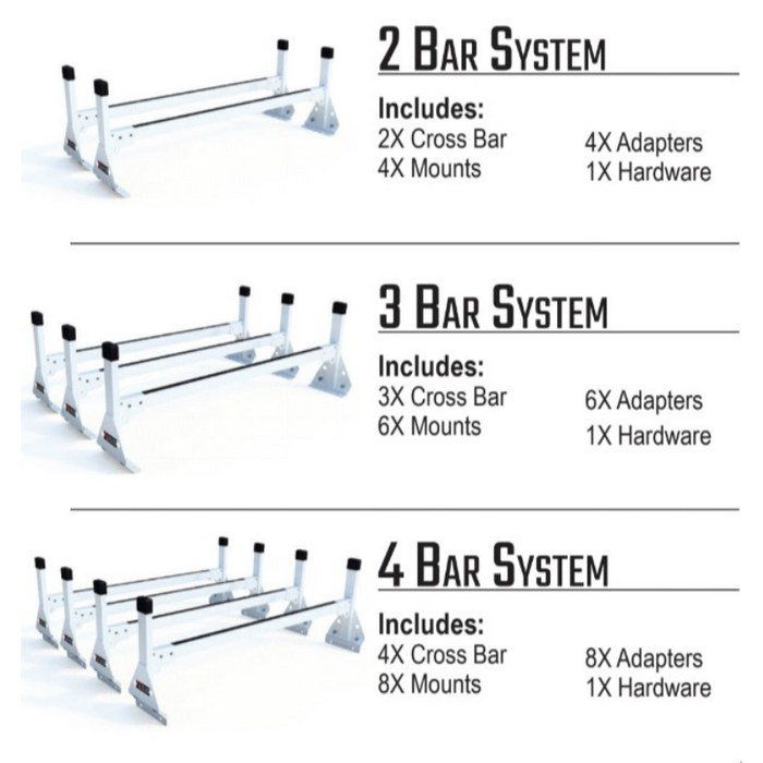 Vantech 4-Bar White Steel (82