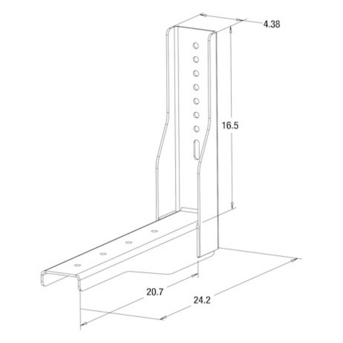 Buyers Products Pro Series Gloss Black Structural Steel Mounting Brackets, For Use With 18x18 Underbody Truck Boxes Model 1701018