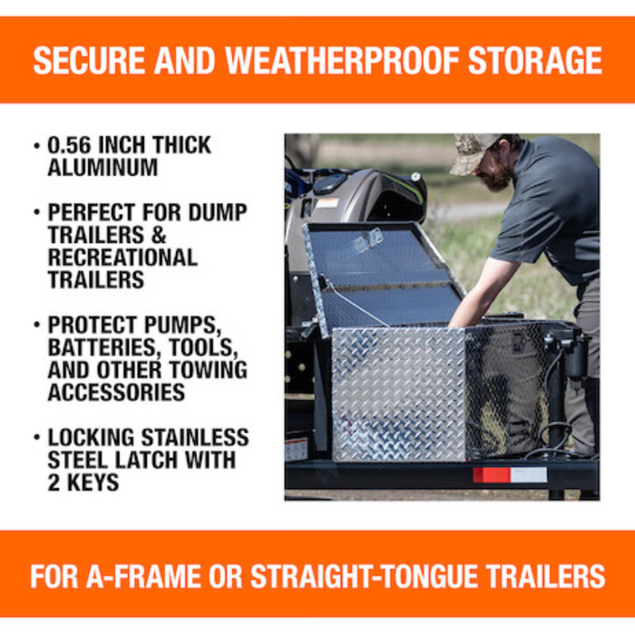 Buyers Products 49 Inch Wide Gloss Black Diamond Tread Aluminum Trailer Tongue Truck Box Model 1721388