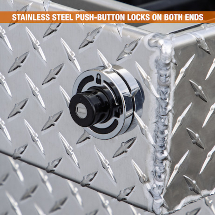 Buyers Products 23x20x71 Inch Diamond Tread Aluminum Crossover Truck Box Model 1709440