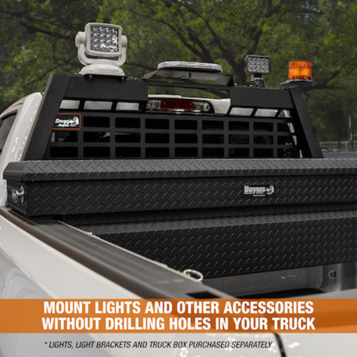 Buyers Products 20.20-inch Tall Gloss White Heavy-Duty Steel GuardDogg Pickup Truck Headache Rack Bundle with Mounting Brackets Model 851305