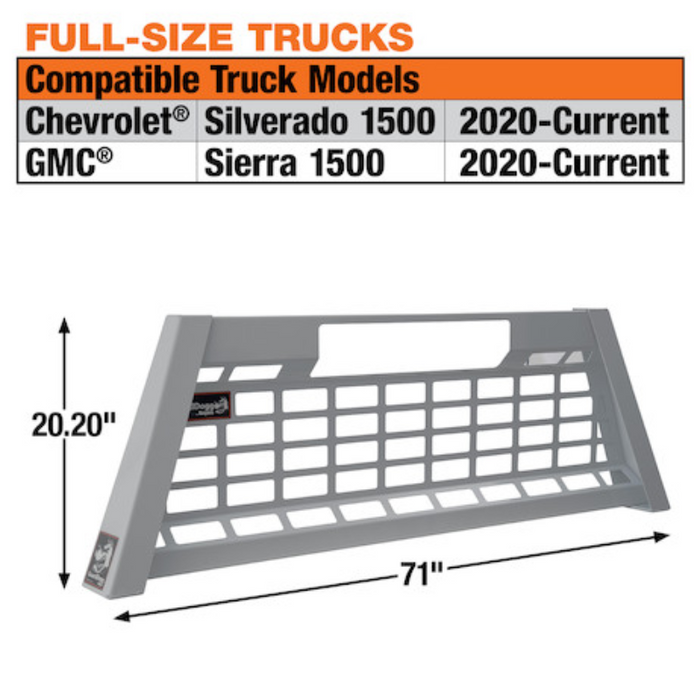 Buyers Products 20.20-inch Tall Gloss White Heavy-Duty Steel GuardDogg Pickup Truck Headache Rack Bundle with Mounting Brackets Model 851305
