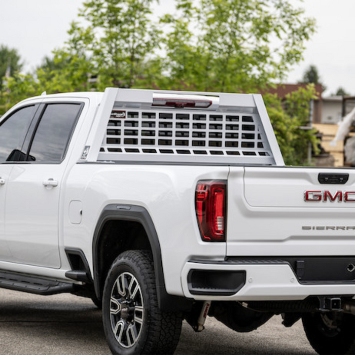 Buyers Products 23.00-inch Tall Gloss White Heavy-Duty Steel GuardDogg Pickup Truck Headache Rack Bundle with Mounting Brackets Model 851405