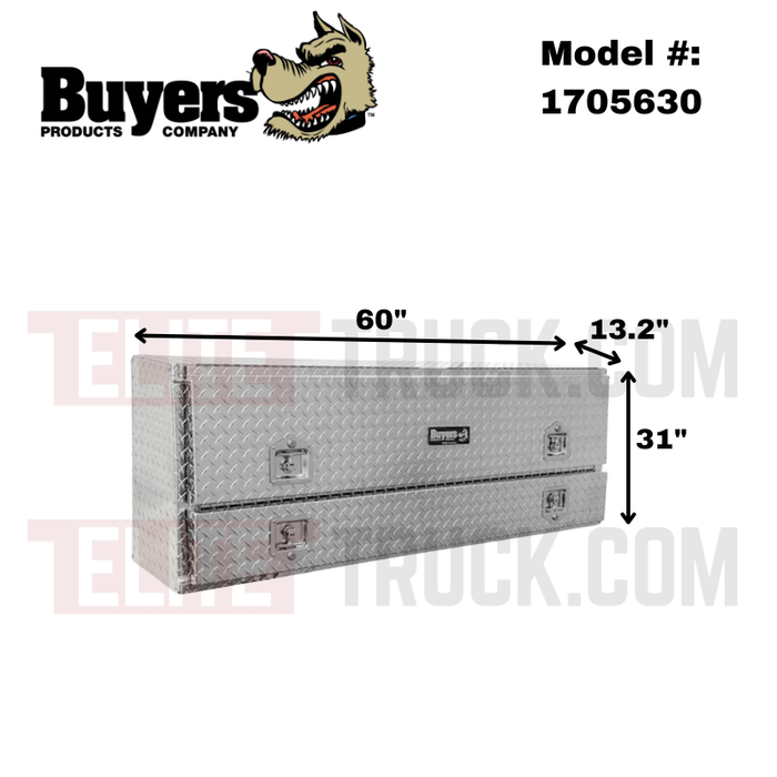 Buyers Products Pickup Contractor Top Mount Truck Box With Drop Down Doors 60" Aluminum Model  1705630