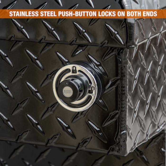 Buyers Products 23x27x71 Inch Gloss Black Diamond Tread Aluminum Crossover Truck Box Model 1729450