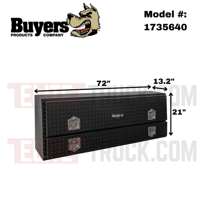 Buyers Products Pickup Contractor Top Mount Truck Box With Drop Down Doors 72" Aluminum Model 1735640