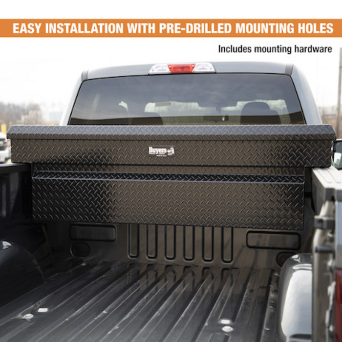Buyers Products 18x27x71 Inch Textured Matte Black Black Diamond Tread Aluminum Crossover Truck Box - Lower Half 11x27x60 Model 1739445