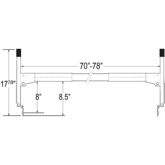 Vantech 4-Bar Black Steel (70"- 78") Side Mount Rack System Box Truck / Trailer Model C46004178B