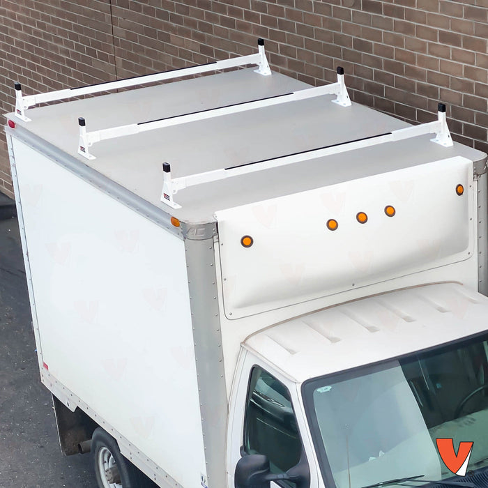 Vantech 3-Bar White Aluminum (82"- 90") Top Mount Rack System Box Truck / Trailer Model C46003359W