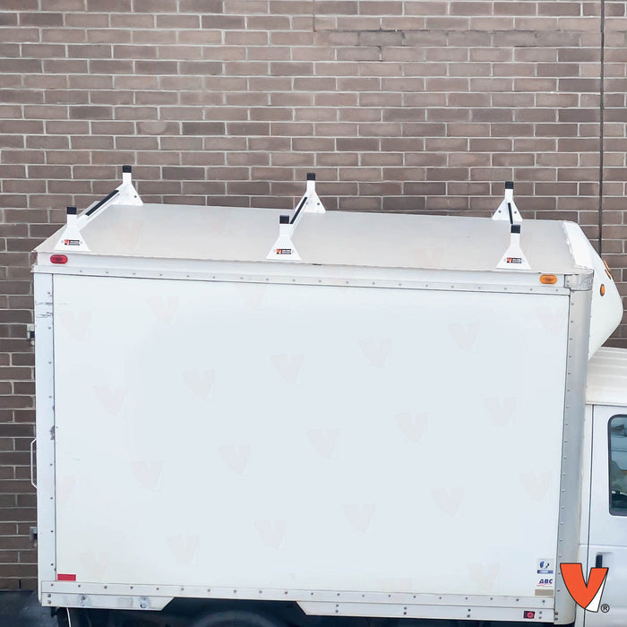 Vantech 3-Bar White Steel (94"- 102") Top Mount Rack System Box Truck / Trailer Model C46003360W