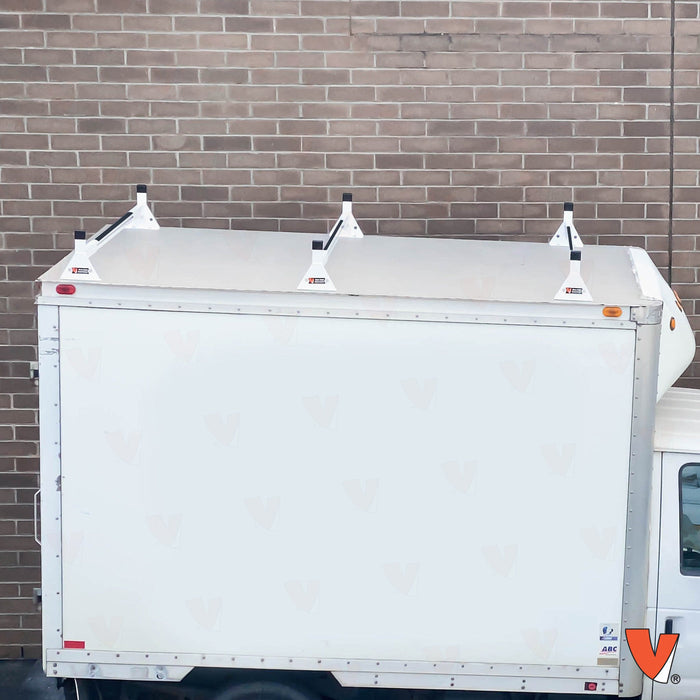 Vantech 3-Bar White Aluminum (82"- 90") Top Mount Rack System Box Truck / Trailer Model C46003359W