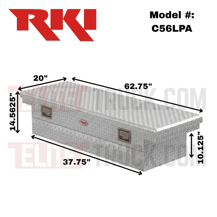 RKI C-Series Low Profile Single Lid Stair Cut Crossbox 64"L x 20"W x 14.5625"H Model C56LPA