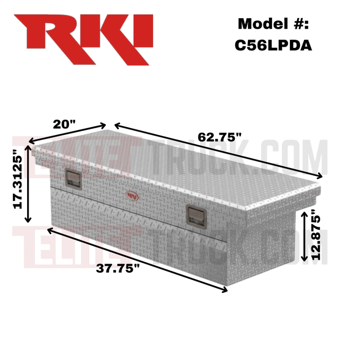 RKI C-Series Low Profile Single Lid Deep Crossbox 64"L x 20"W x 17 7/16"H Model C56LPDA