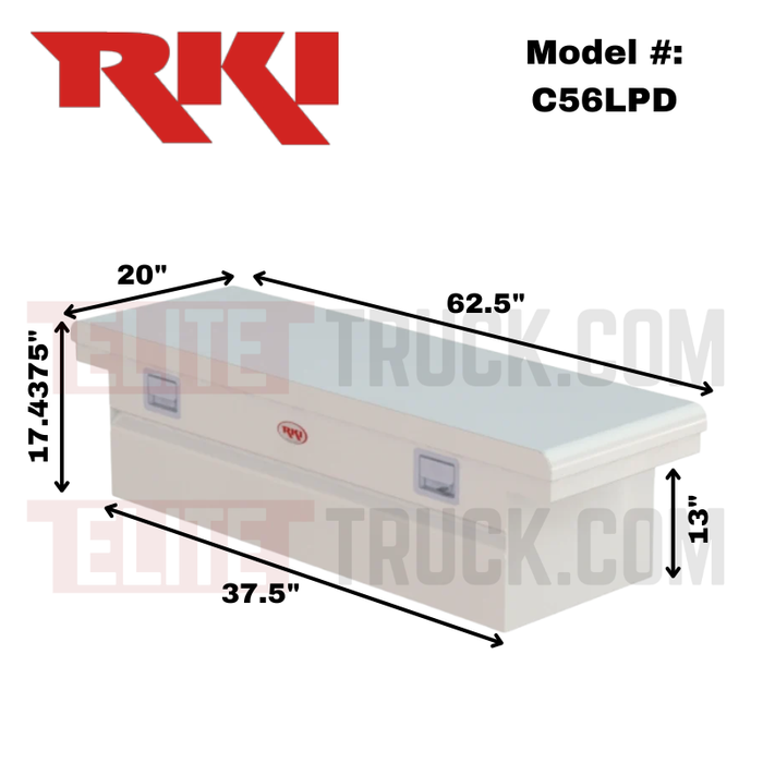 RKI C-Series Low Profile Single Lid Deep Crossbox 63 3/4"L x 20"W x 17.4375"H Model C56LPD