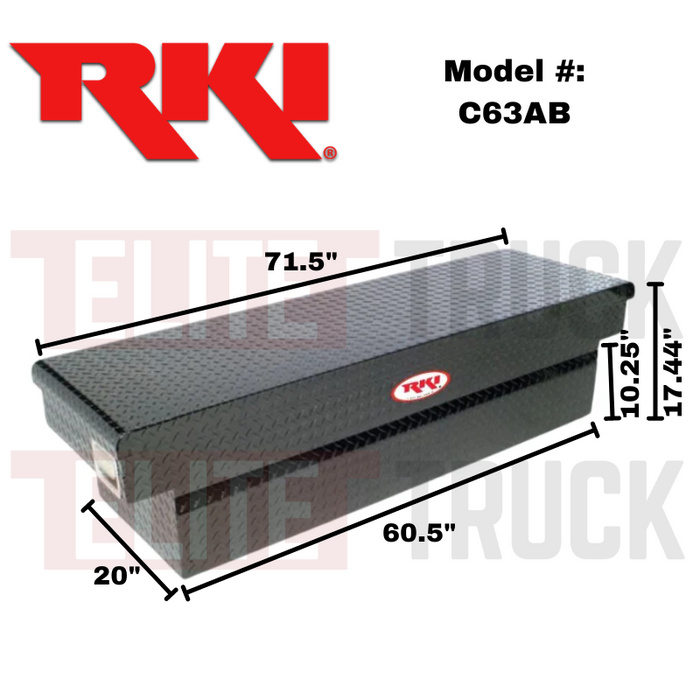 RKI Crossover Truck Tool Box C-Series Matte Black Diamond Tread Aluminum Model C63AB