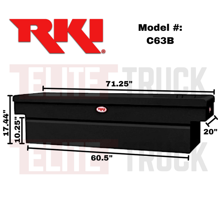 RKI Crossover Truck Tool Box C-Series Matte Black Steel Model C63B