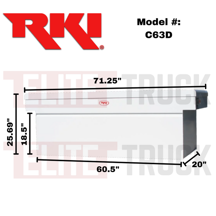 RKI Crossover Truck Tool Box C-Series Deep White Steel Model C63D