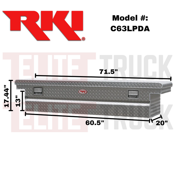 RKI Crossover Truck Tool Box C-Series Low Profile Deep Aluminum Model C63LPDA