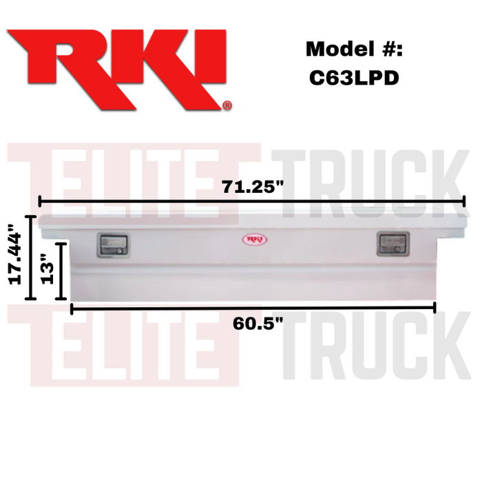 RKI Crossover Truck Tool Box C-Series Low Profile Deep White Steel Model C63LPD