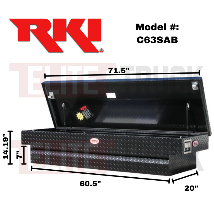 RKI Crossover Truck Tool Box C-Series Shallow Matte Black Aluminum Model C63SAB